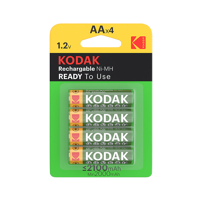 Pack 4 Pilas Recargables AA kodak 2100mha 1