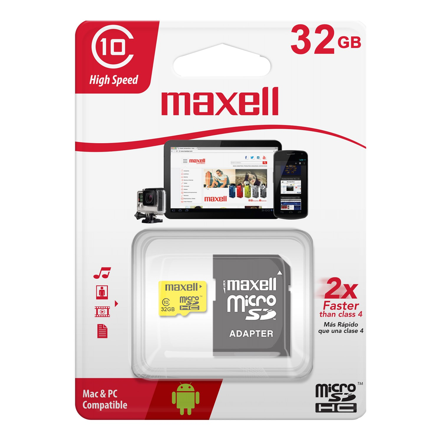 Tarjeta Memoria Micro SD HC 32GB Maxell 1