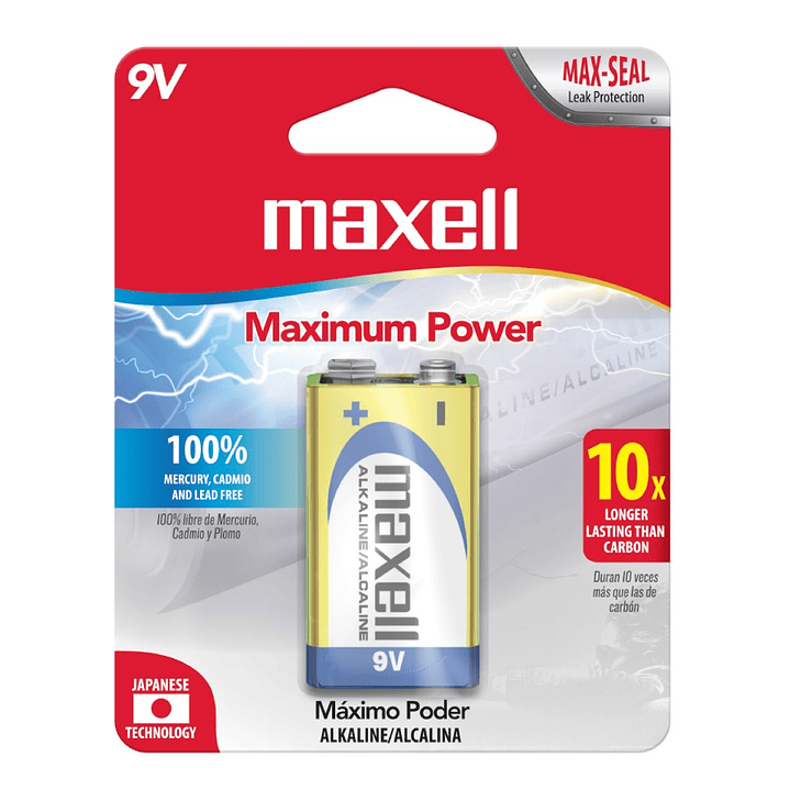 Bateria 9v Maxell Alcalina 1
