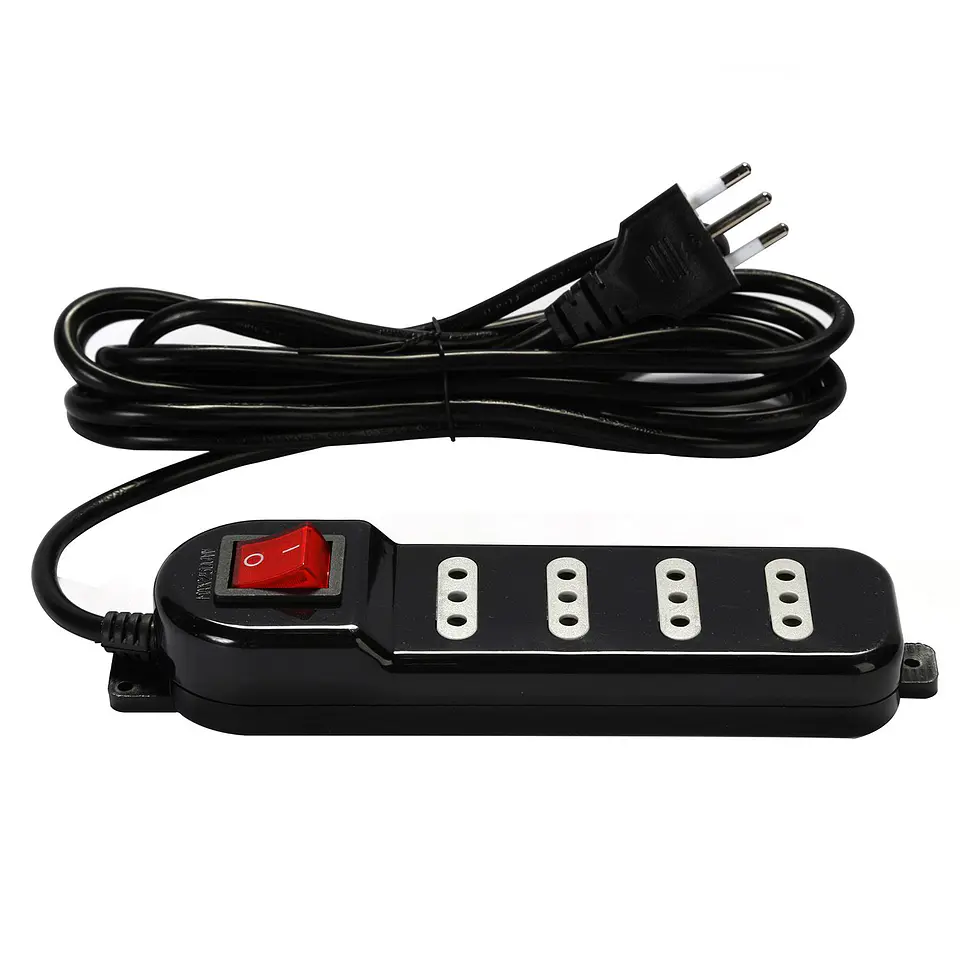 Alargador Electrico 3 Mts 4 Pos Negro Switch 1