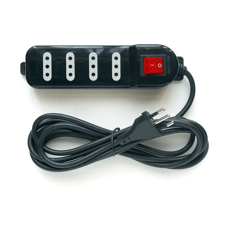 Alargador Electrico 3 Mts 4 Pos Negro Switch 2