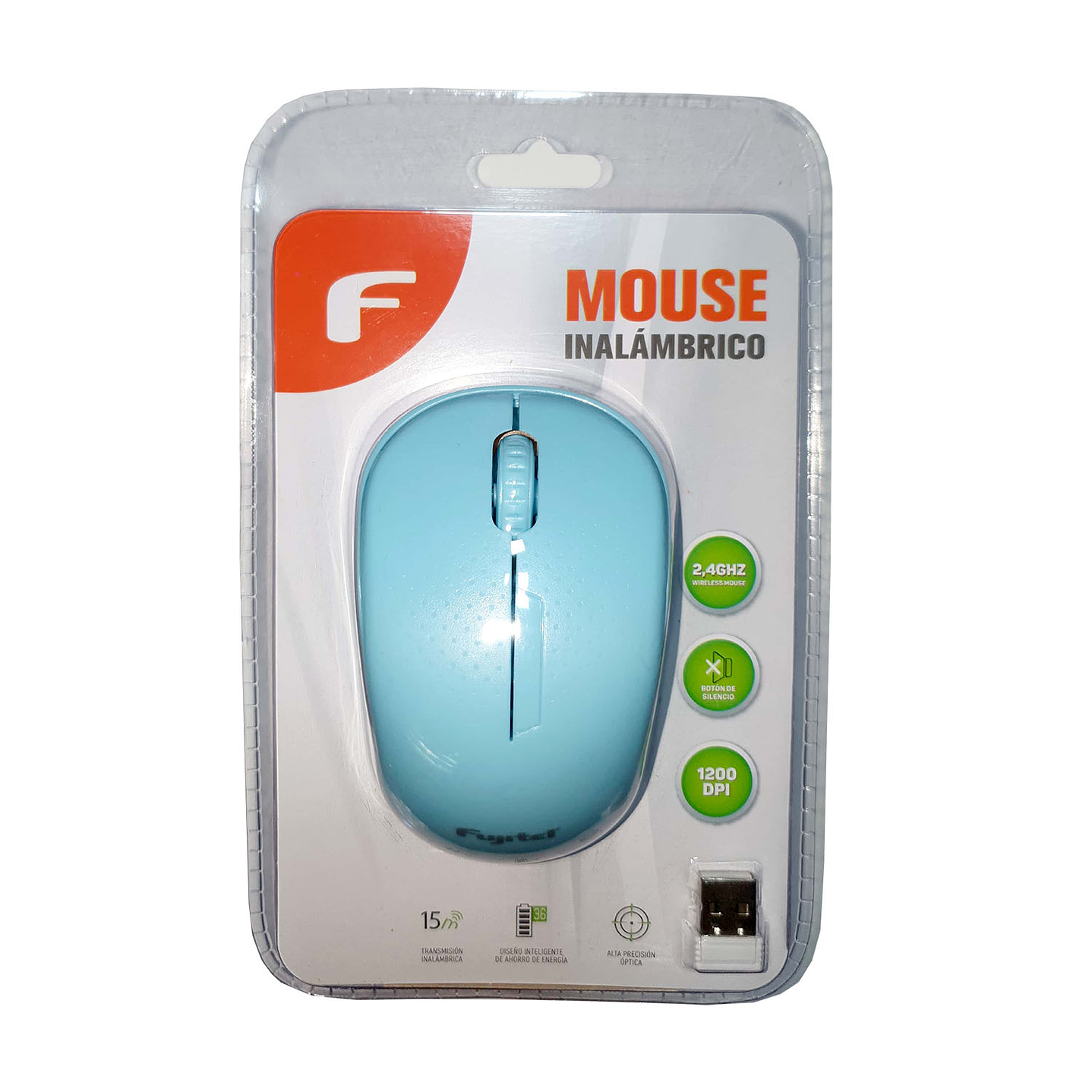 Mouse Inalámbrico Fujitel Celeste 1