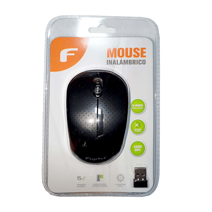 Mouse Inalámbrico Fujitel Negro 1