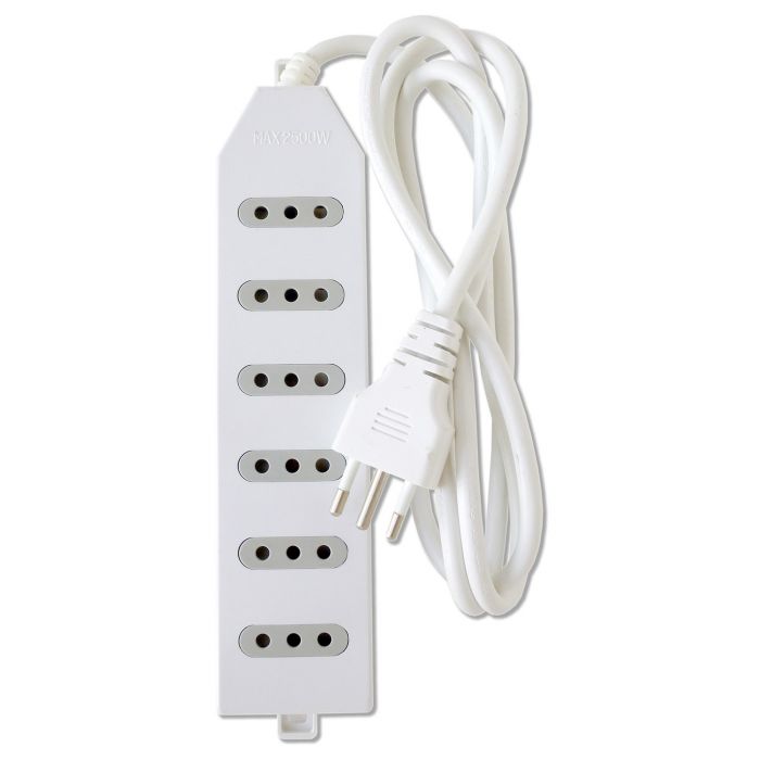 Alargador Electrico 1.5 Mts 6 Pos Blanco