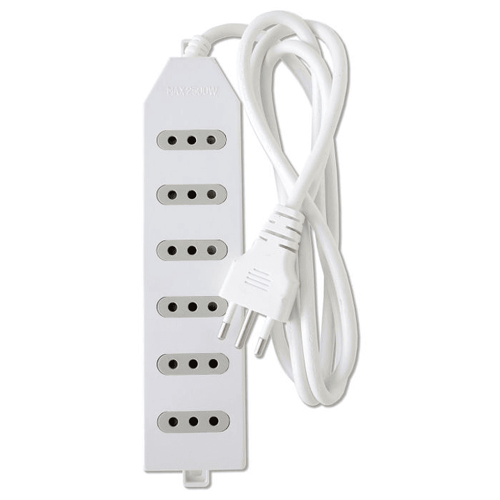 Alargador Electrico 1.5 Mts 6 Pos Blanco 1