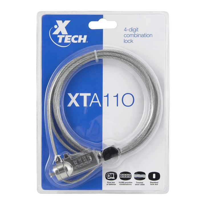 Candado Seguridad Notebook Xtech Con Clave 3