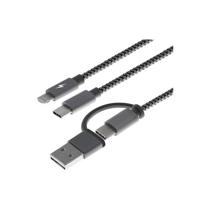 Cable 5 En 1 Xtech Microusb Usb a Lightning Tipo C 1