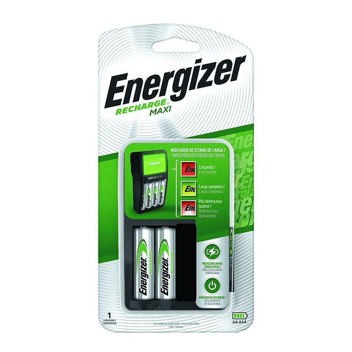 Cargador de Pilas Energizer Maxi + 2 Pilas AA 1