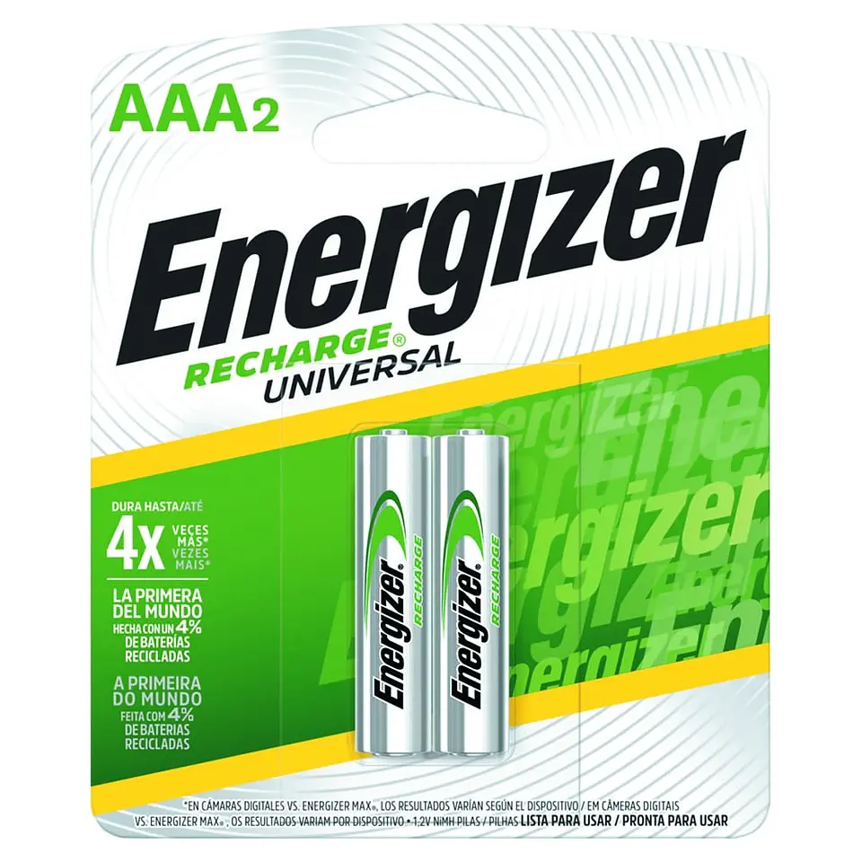 Pack 2 Pilas AAA Recargables Energizer 700mha 1