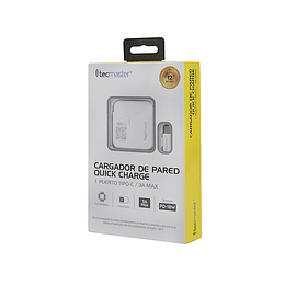 Cargador Pared 1 Usb Tipo C 3A Tecmaster Blanco