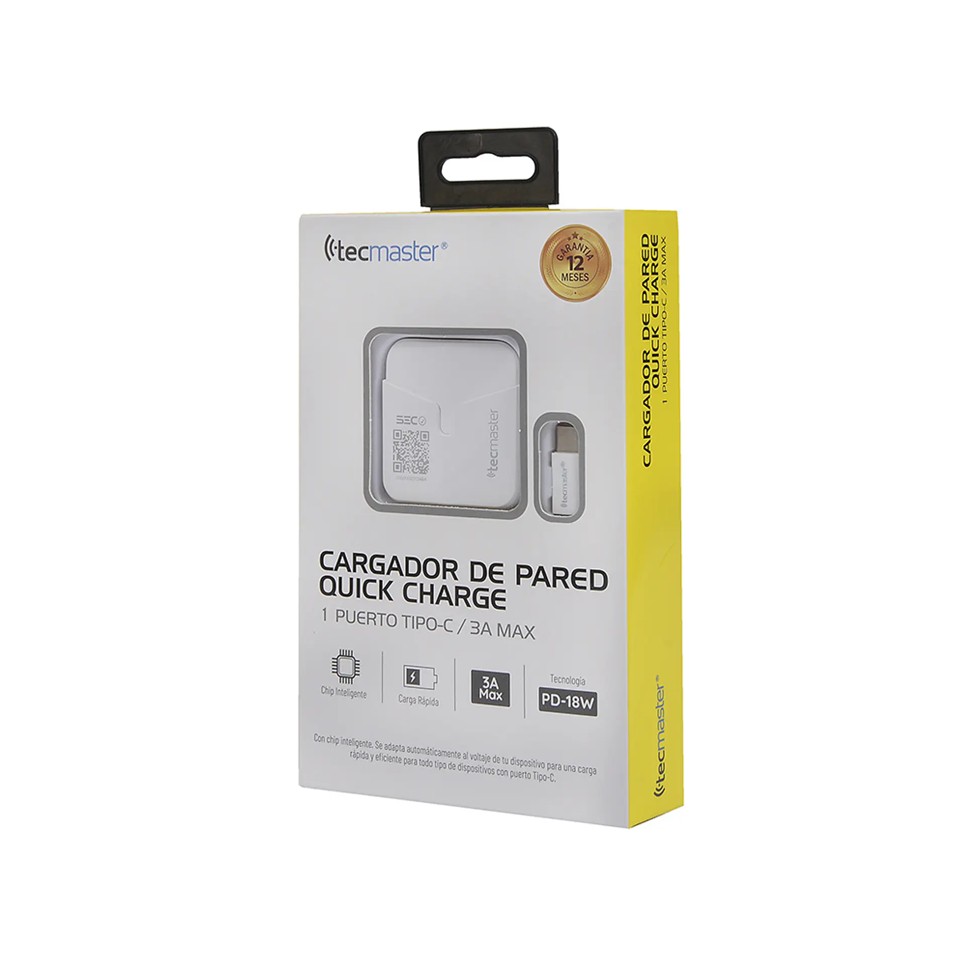 Cargador Pared 1 Usb Tipo C 3A Tecmaster Blanco 1