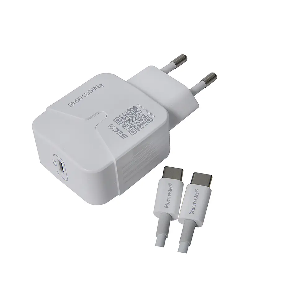 Cargador Pared 1 Usb Tipo C 3A Tecmaster Blanco 2