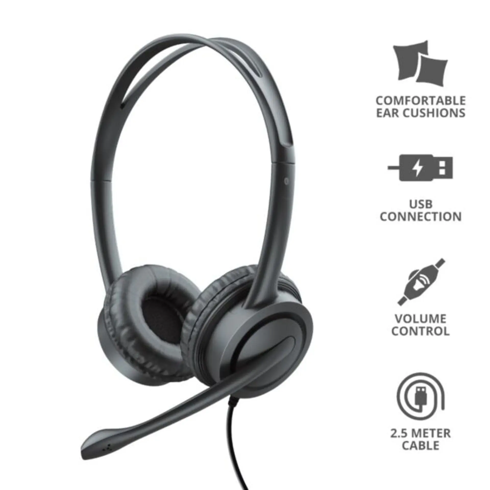Audifono Trust Mauro Conexión Usb 2.5 Mts 6