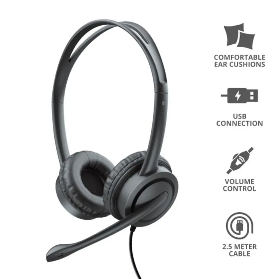 Audifono Trust Mauro Conexión Usb 2.5 Mts 6