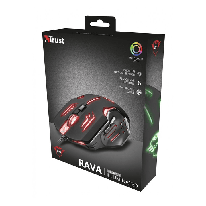 Mouse Gamer Trust GXT 108 Rava Illuminated 3