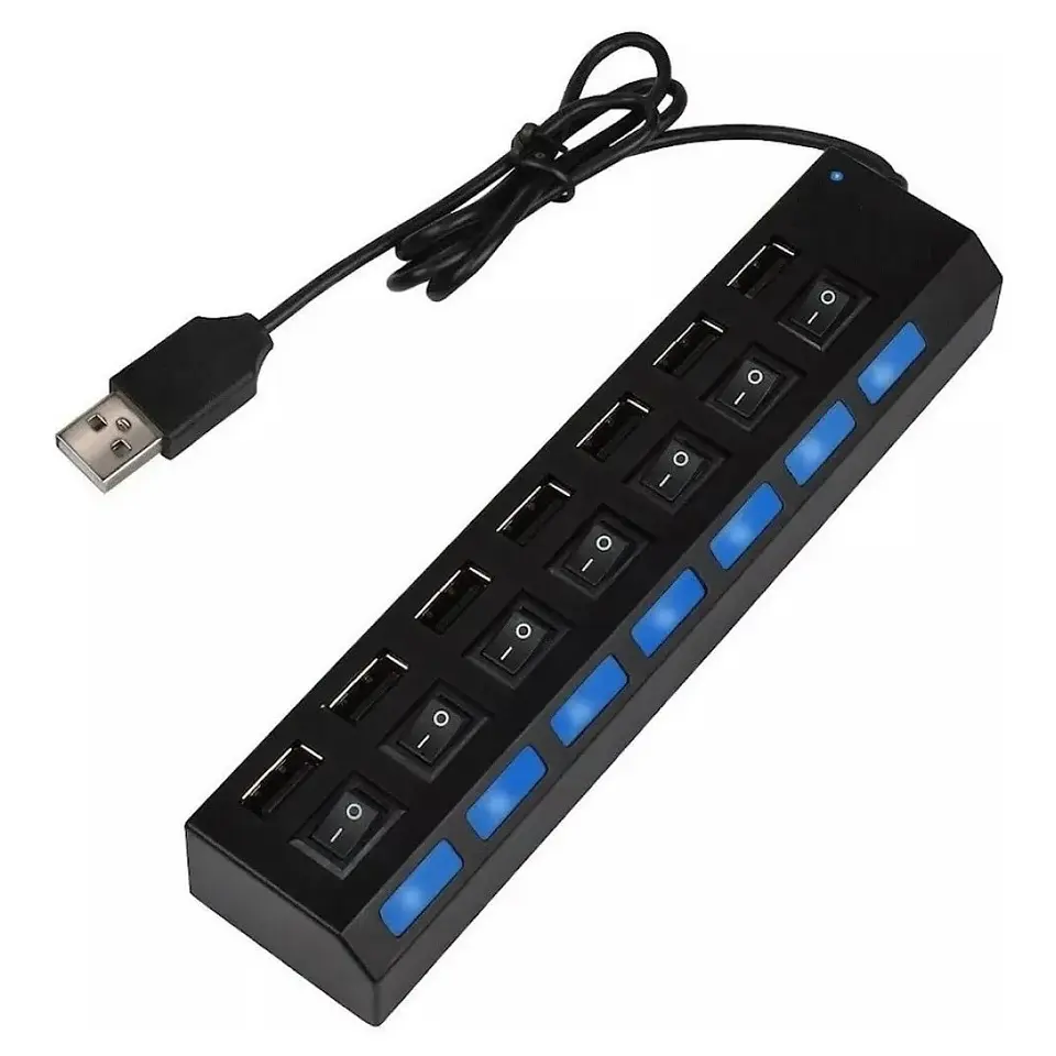Hub USB 2.0 7 Puertos Luz Indicador Tecnolab 3