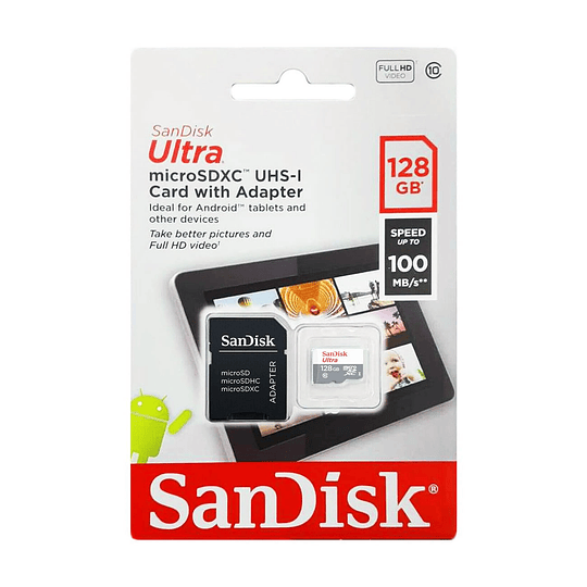 aleatorio Descenso repentino Todopoderoso Tarjeta Memoria Micro SD XC 128 GB Sandisk