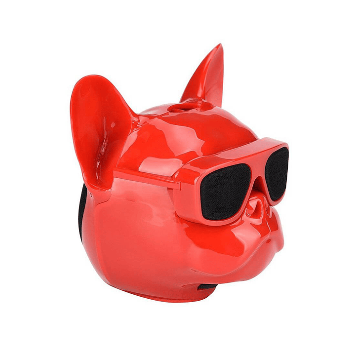 Parlante Inalambrico Cabeza Bulldog Rojo 2