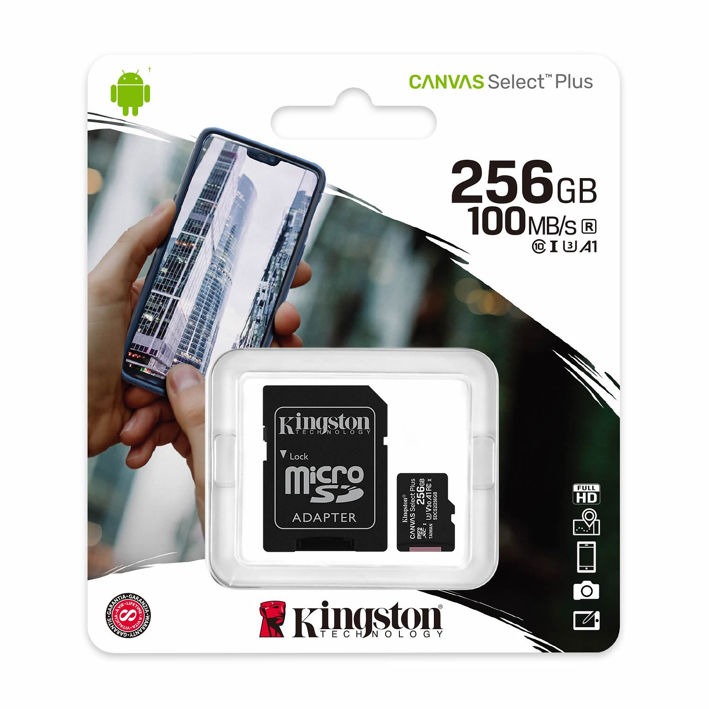 Tarjeta Memoria Micro SD XC 256 GB Kingston 1