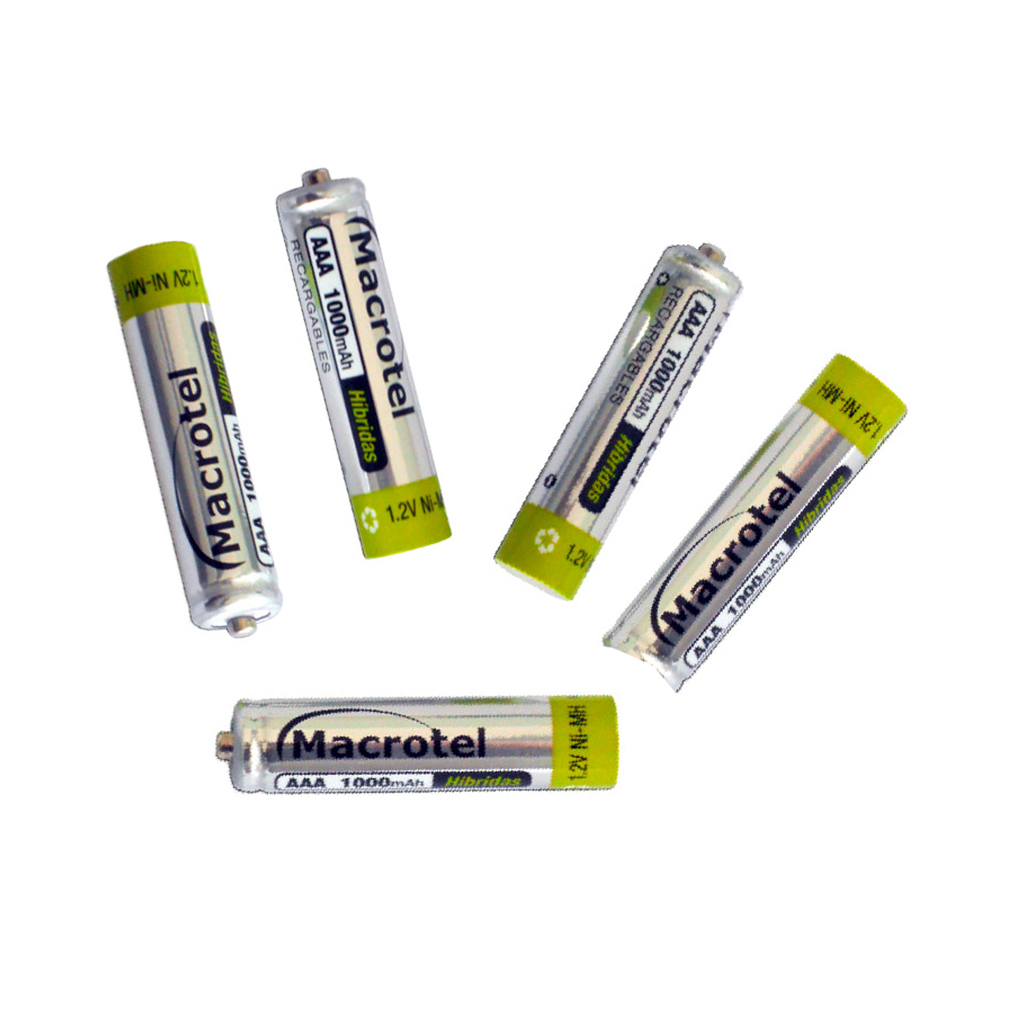 Pack 5 Pilas Recargables AAA Macrotel 1000mha 2