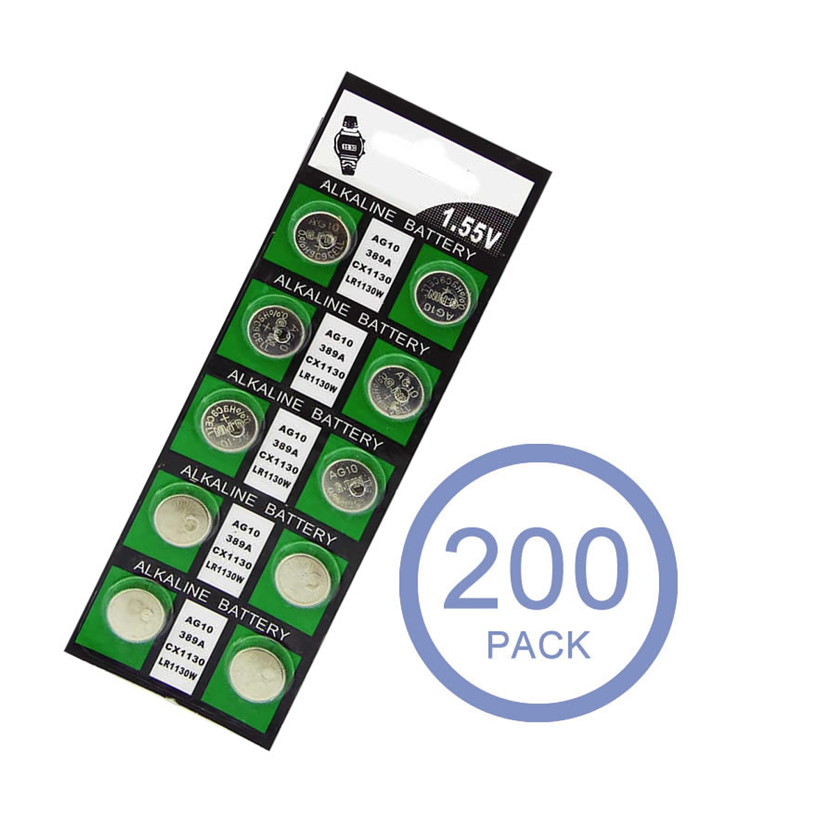 Pack 200 Pilas Ag10 Lr1130 Alkaline Battery