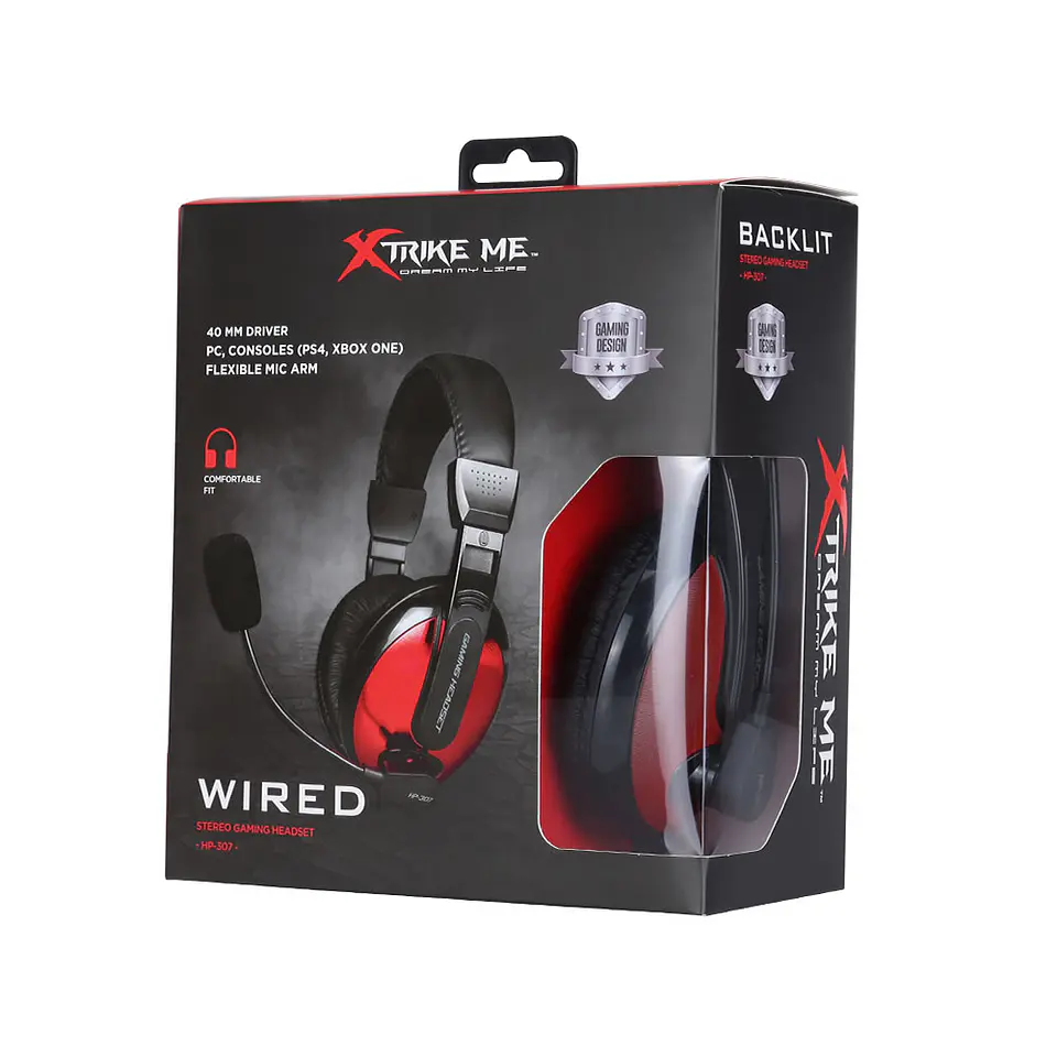 Audifonos Gamer Xtrike Me 3.5mm Rojo HP-307 2
