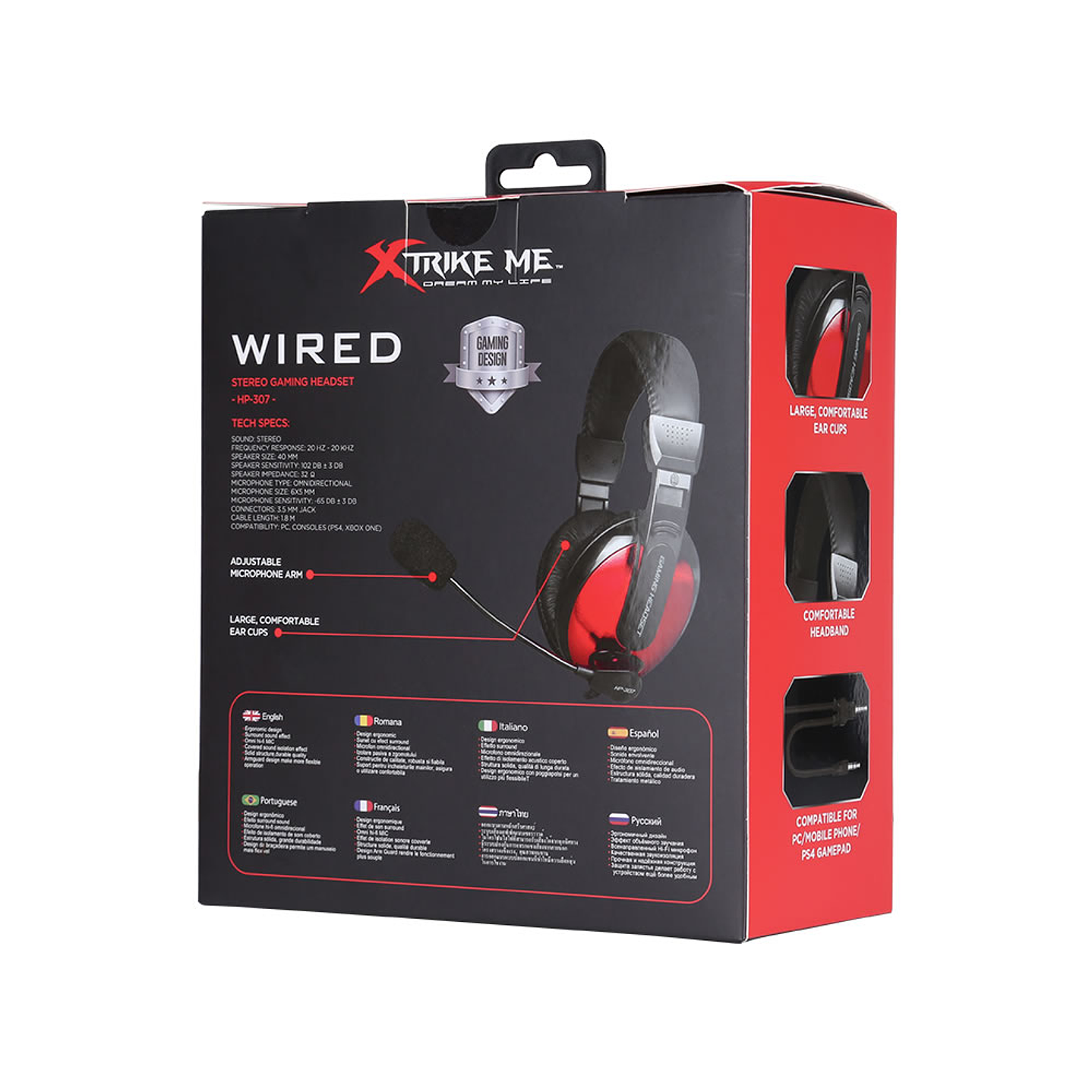 Audifonos Gamer Xtrike Me 3.5mm Rojo HP-307 3