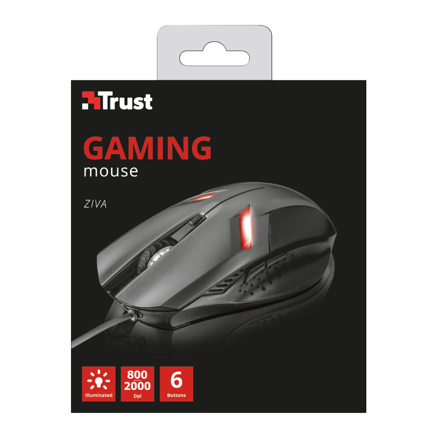 Mouse Gamer Trust Ziva 2000dpi Iluminado 6