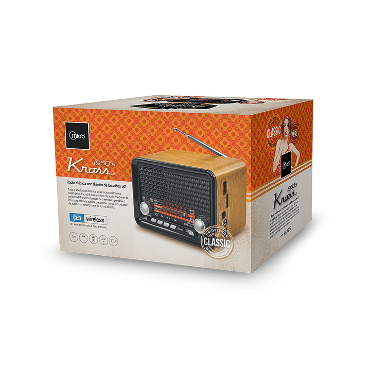 Mini Radio Retro BT Recargable Mlab Kross 3