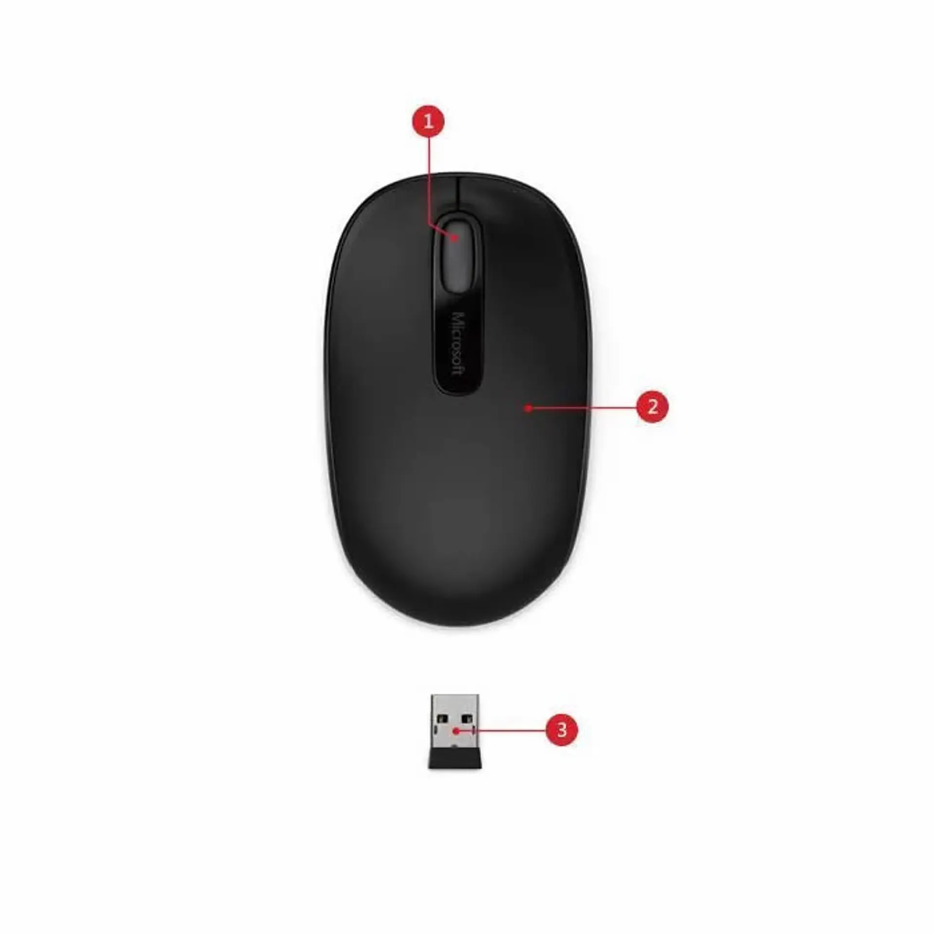 Mouse Microsoft 1850 inalambrico Negro 5