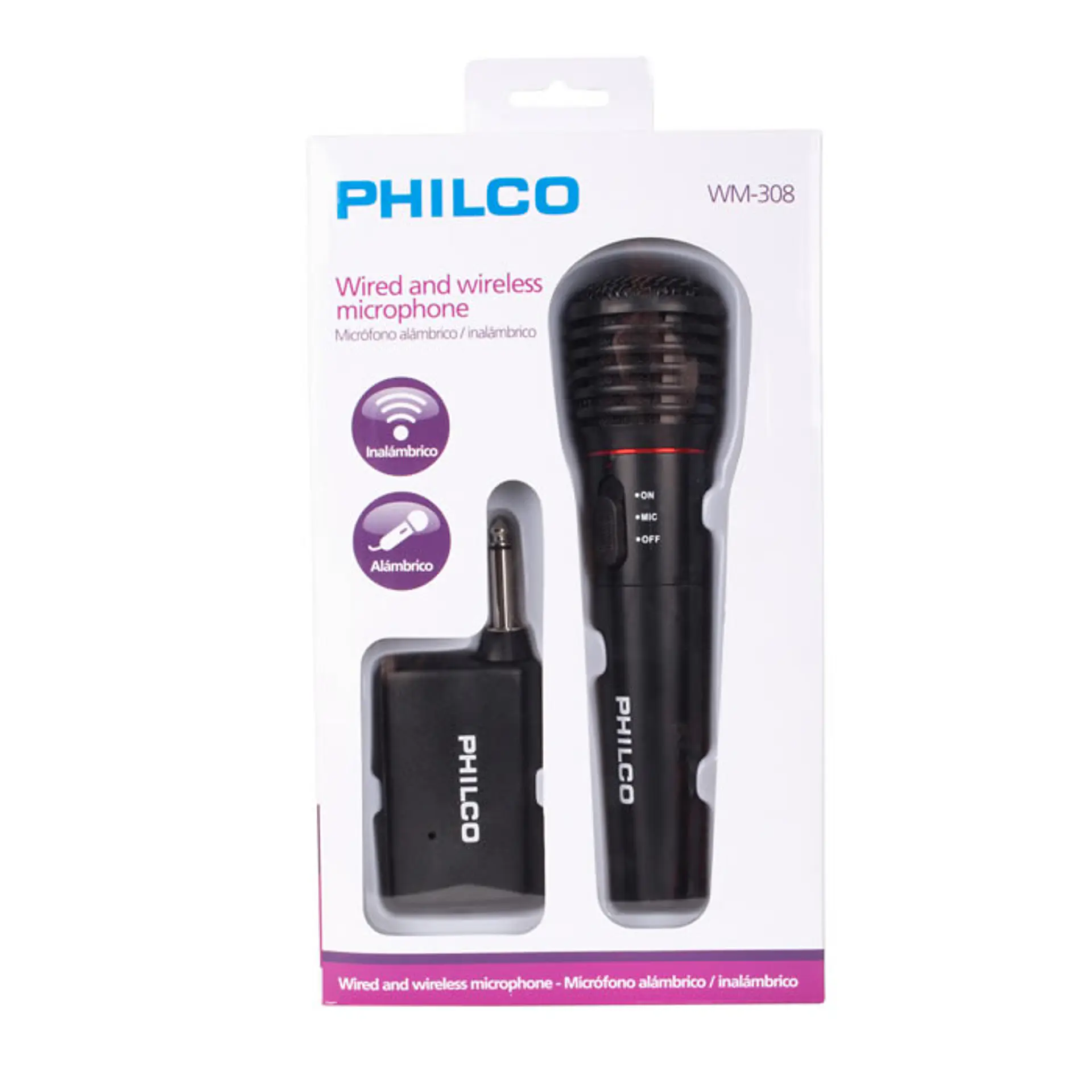 Microfono alambrico inalambrico Philco WM308 2