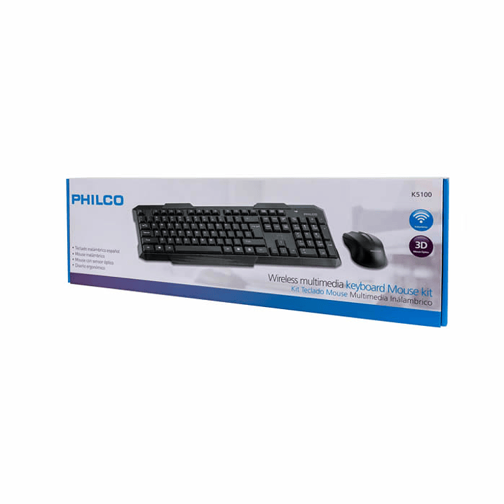 Kit Combo Teclado y Mouse Inalambrico Philco 2