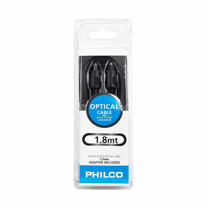 Cable Optico Audio Digital Toslink 1.8mts Philco 3