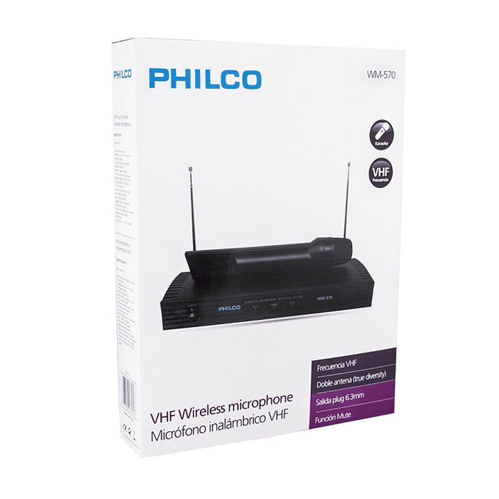 Pack 2 Micrófonos Inalambricos VHF Philco WM570 2