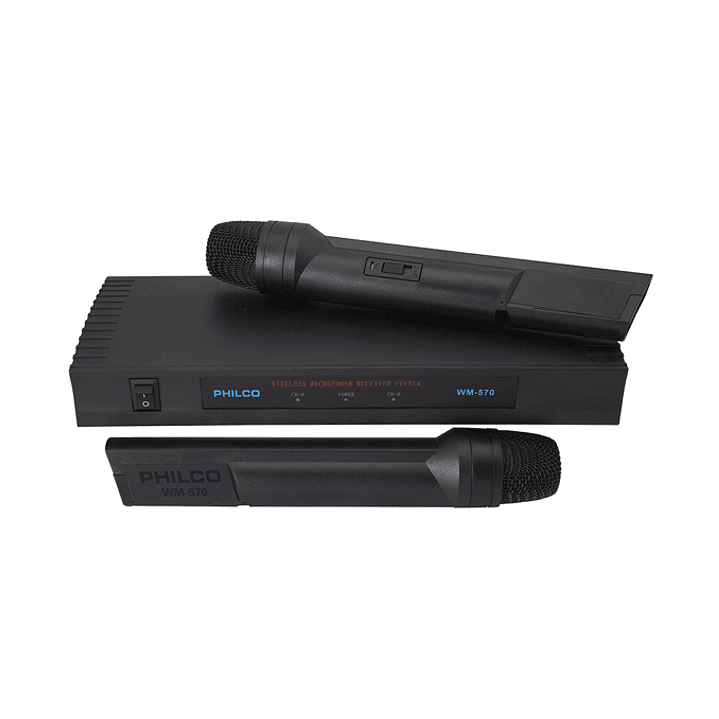 Pack 2 Micrófonos Inalambricos VHF Philco WM570 3