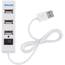 Mini Hub USB 2.0 Philco Blanco 4p