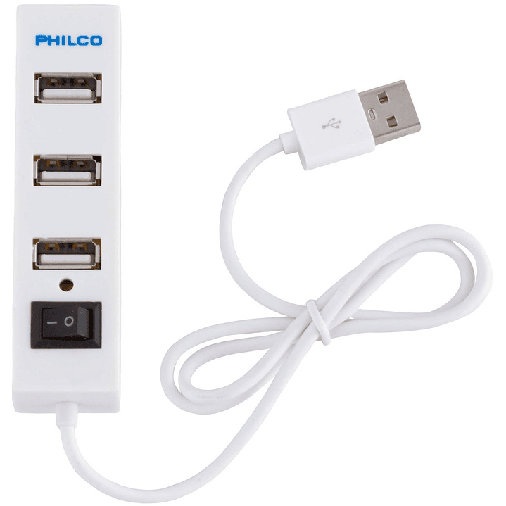 Mini Hub USB 2.0 Philco Blanco 4p 1