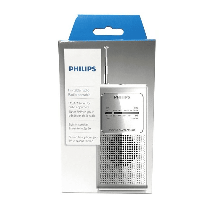 Radio Portatil Philips de Bolsillo AM FM Blanca 2