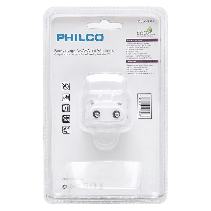 Cargador Pilas AA AAA Bateria 9v Philco 3