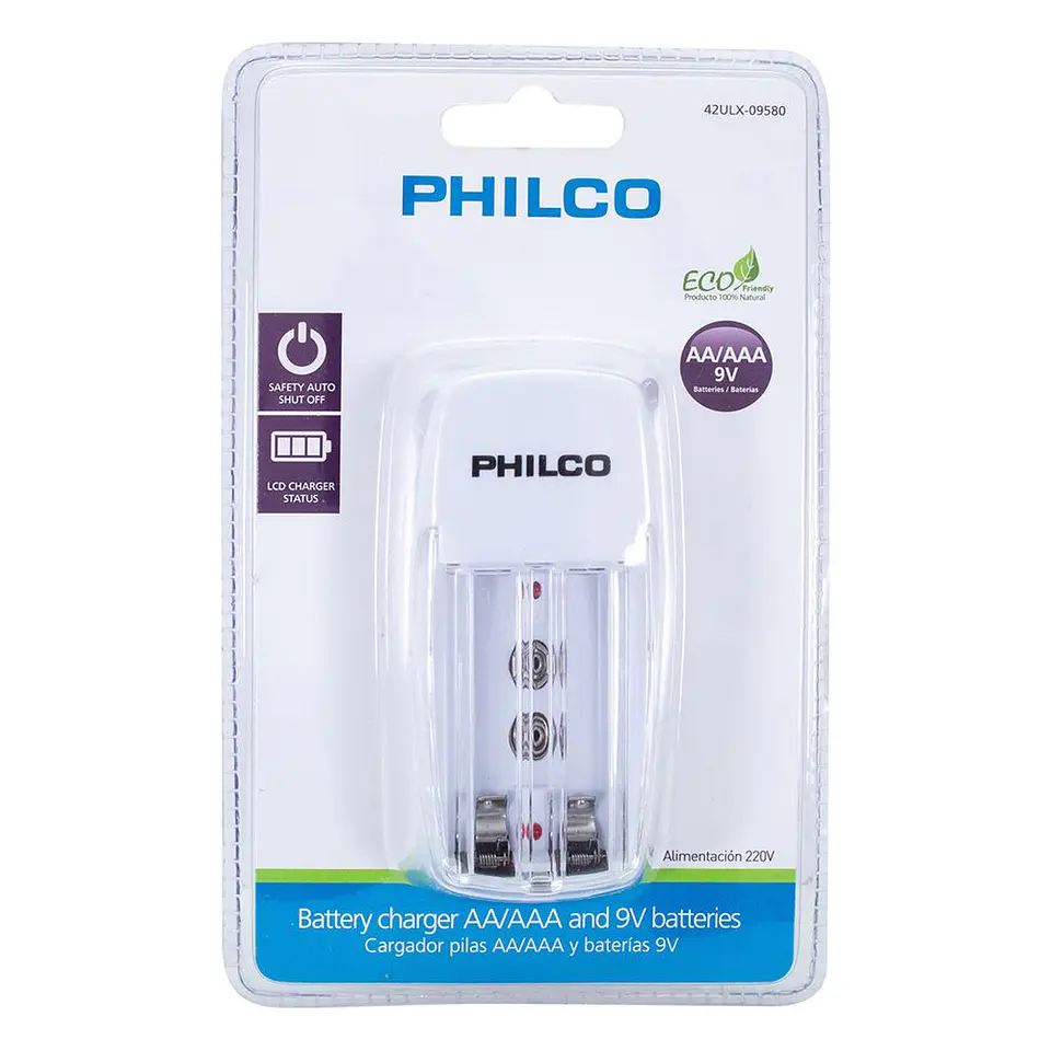 Cargador Pilas AA AAA Bateria 9v Philco 4