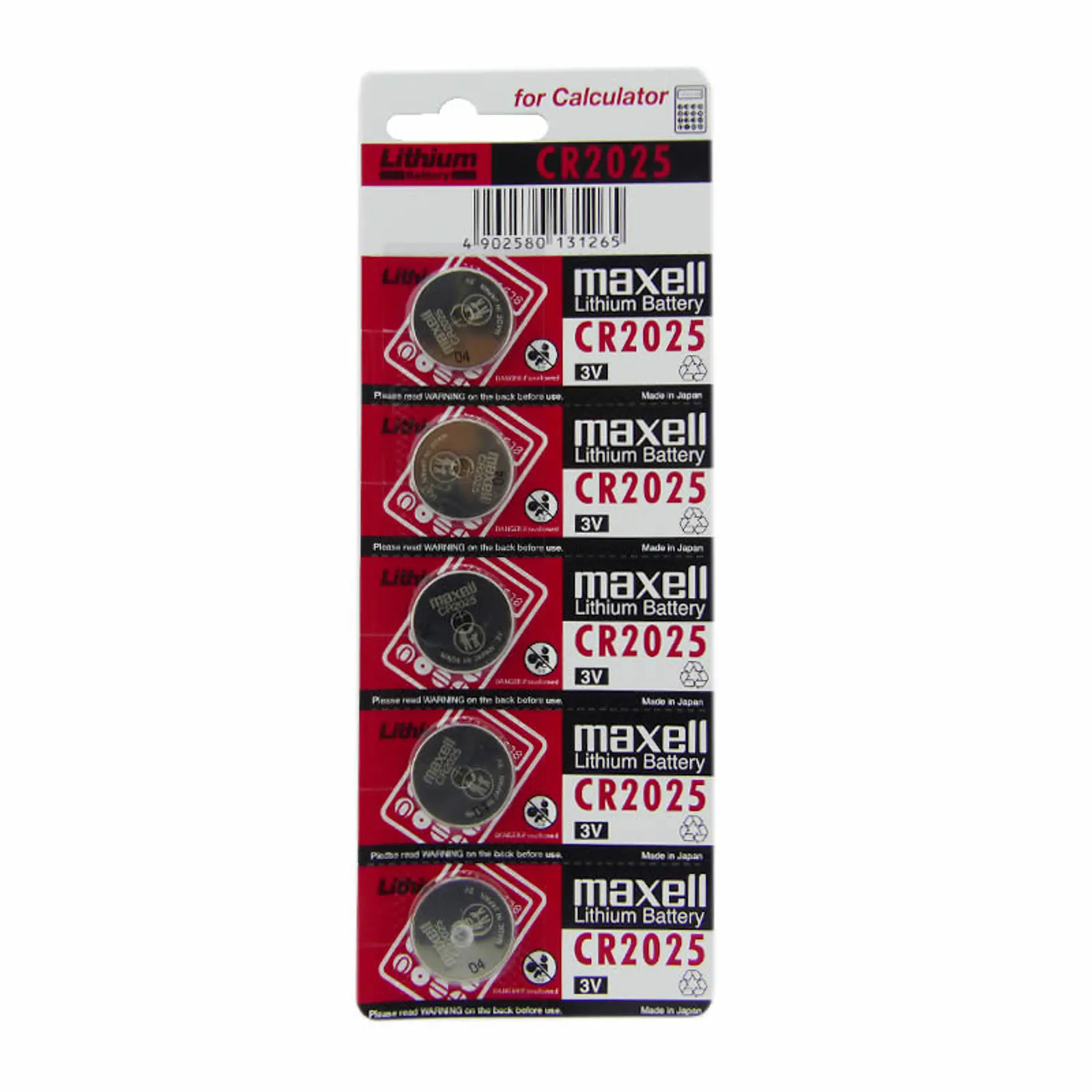 Pack 5 Pilas Maxell CR2025 Lithium 3V Tipo Moneda 1