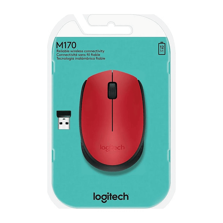 Mouse Inalambrico Logitech M170 Rojo 2