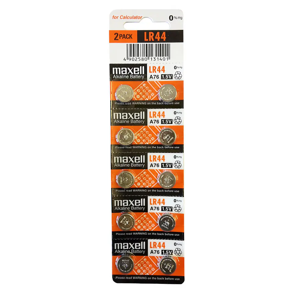 Pack 10 Pilas LR44 AG13 A76 Maxell 1