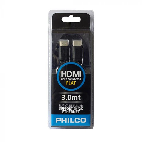 Cable Hdmi Plano Flat 3 Metros Philco 4K
