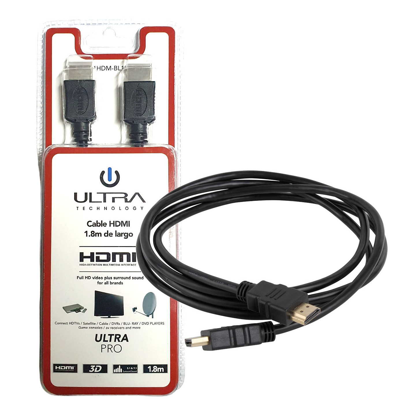 Cable HDMI Ultra 1.8mts Full HD 1.4 1