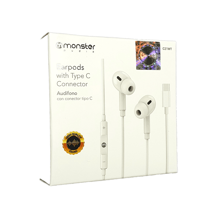Audifonos USB Tipo C Monster Blancos 2