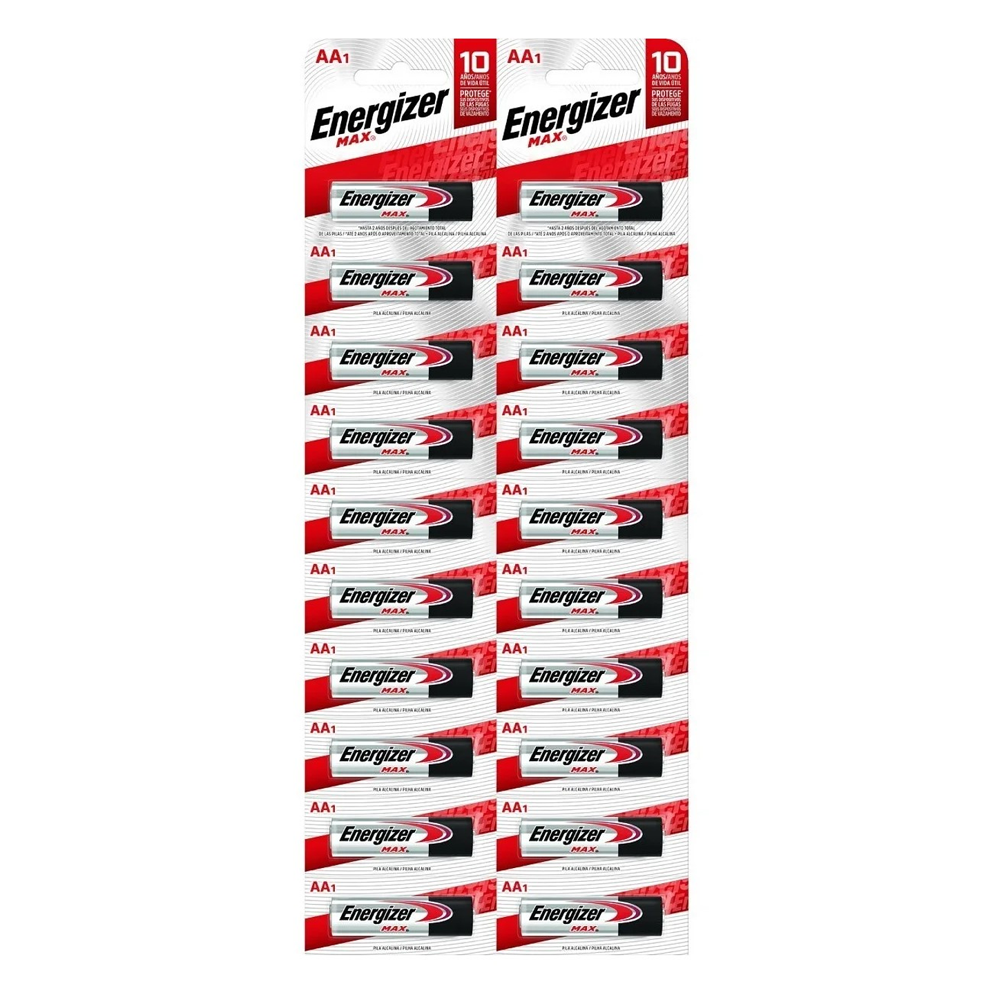 Pack 12 Pilas Energizer Max AA Alcalina Tira 1