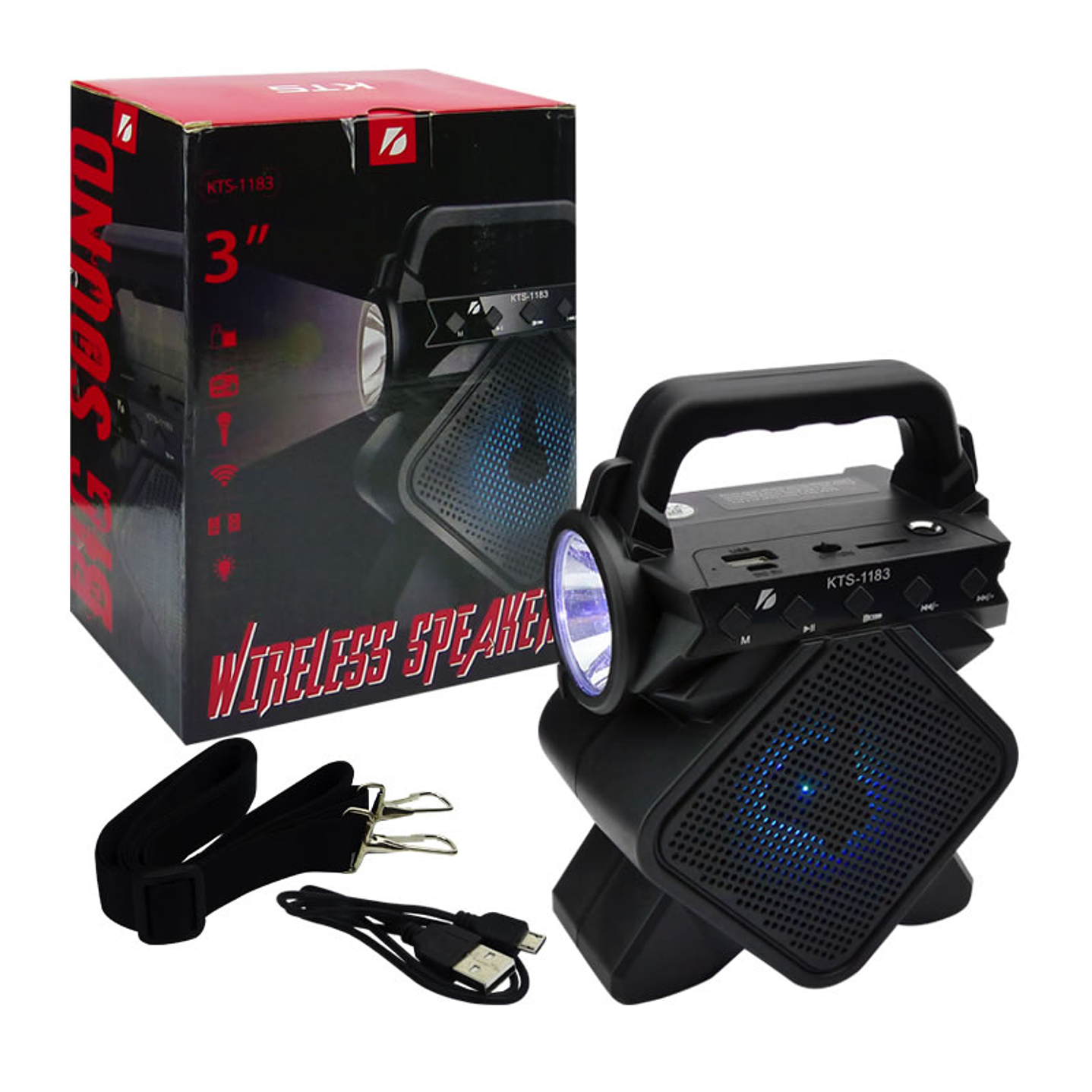 Mini Parlante Bt Portatil con Linterna Led 4