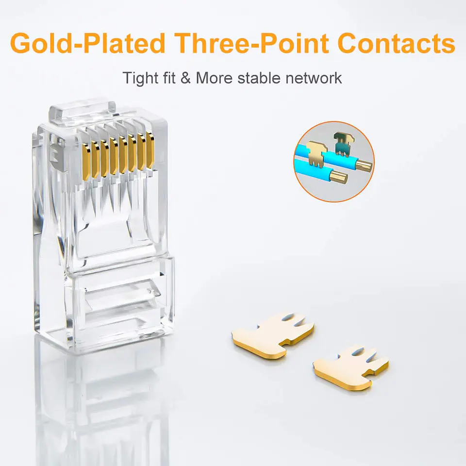 Pack 100 Conectores rj45 Terminales Red 3