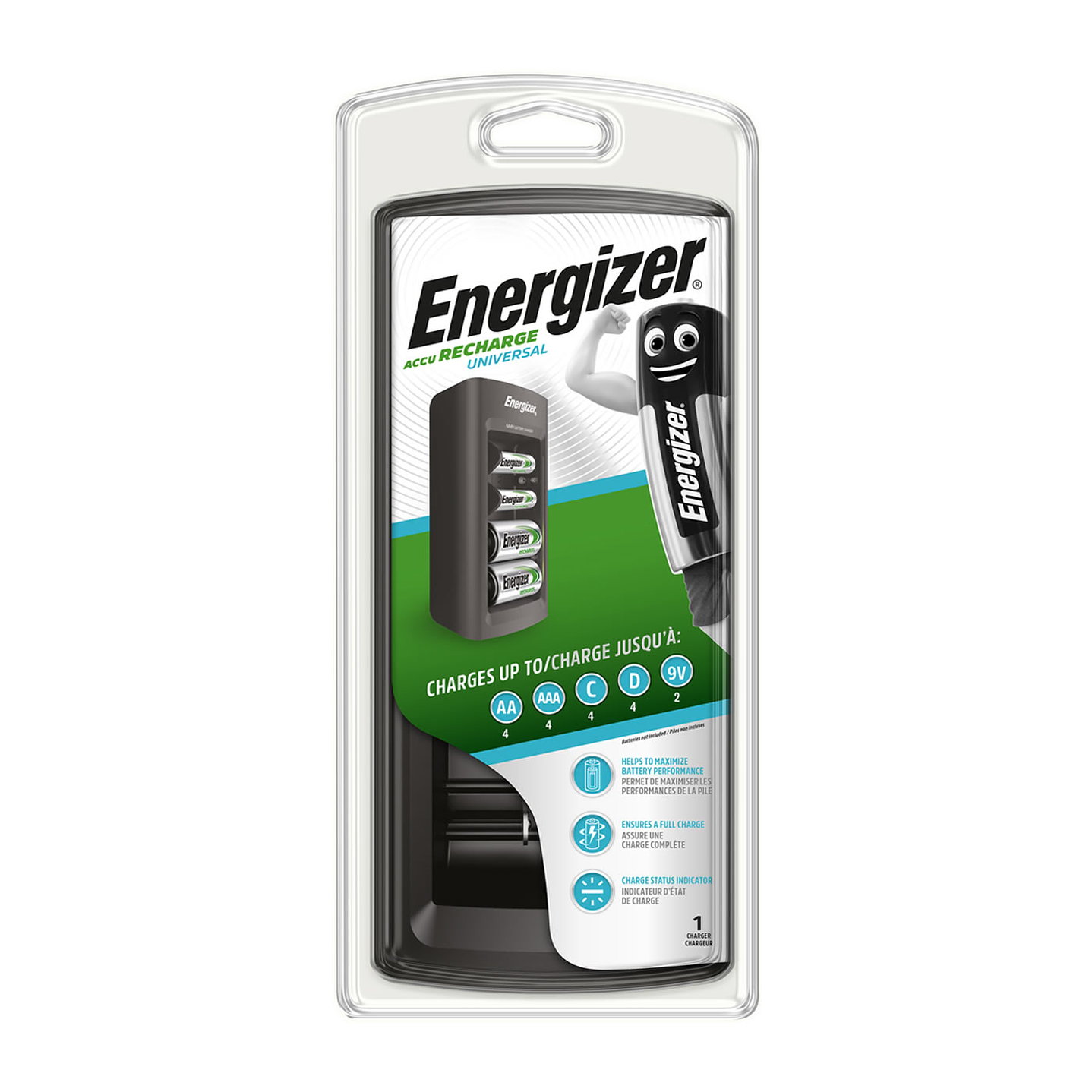 Cargador Energizer Universal Pilas Aa Aaa C D Y 9v 1